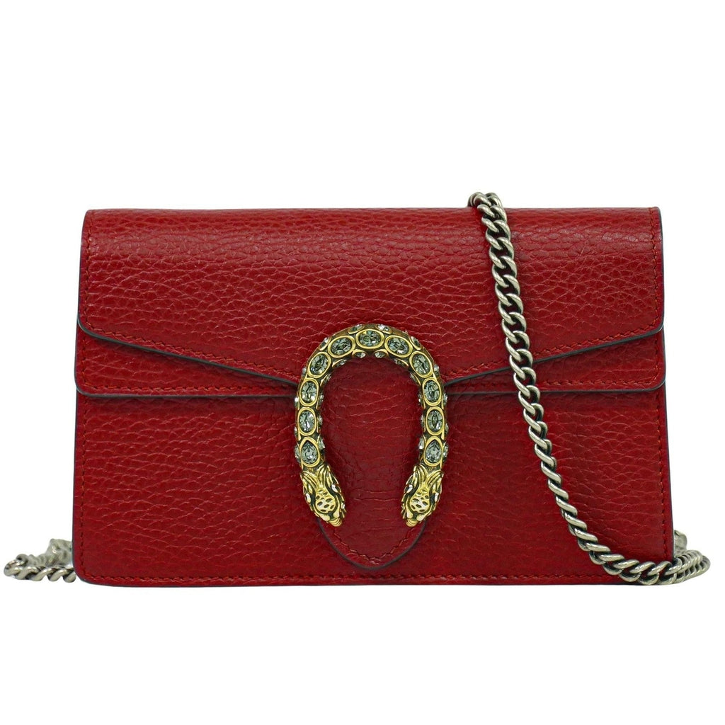 Gucci Dionysus Bag Leather Red Leather Crossbody Bag Bag (Pre-Owned)