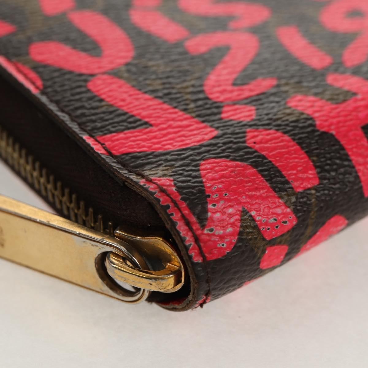 Louis Vuitton Zippy Wallet Nm Monogram Graffiti Pink Canvas Wallets Accessory (Pre-Owned)