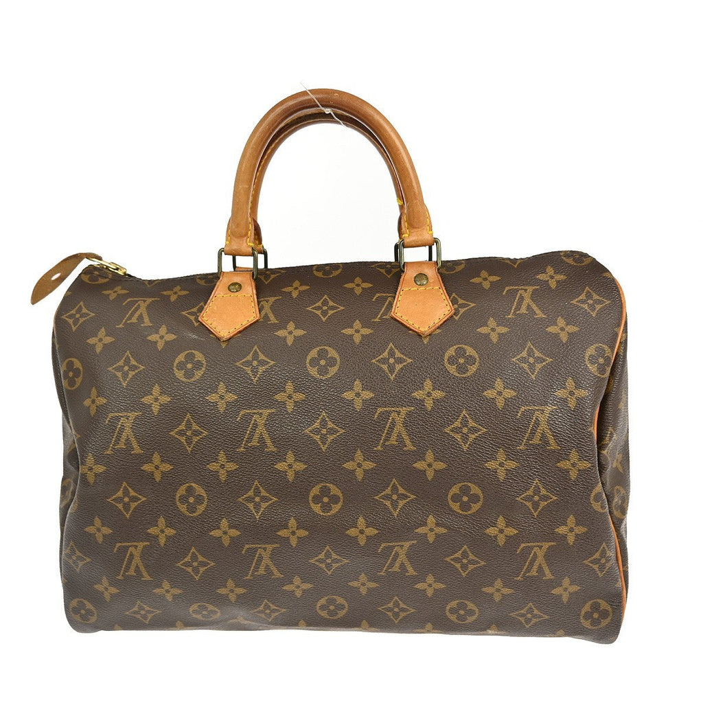 Louis Vuitton Speedy Handbag Monogram Canvas Brown Canvas Handbag (Pre-Owned)