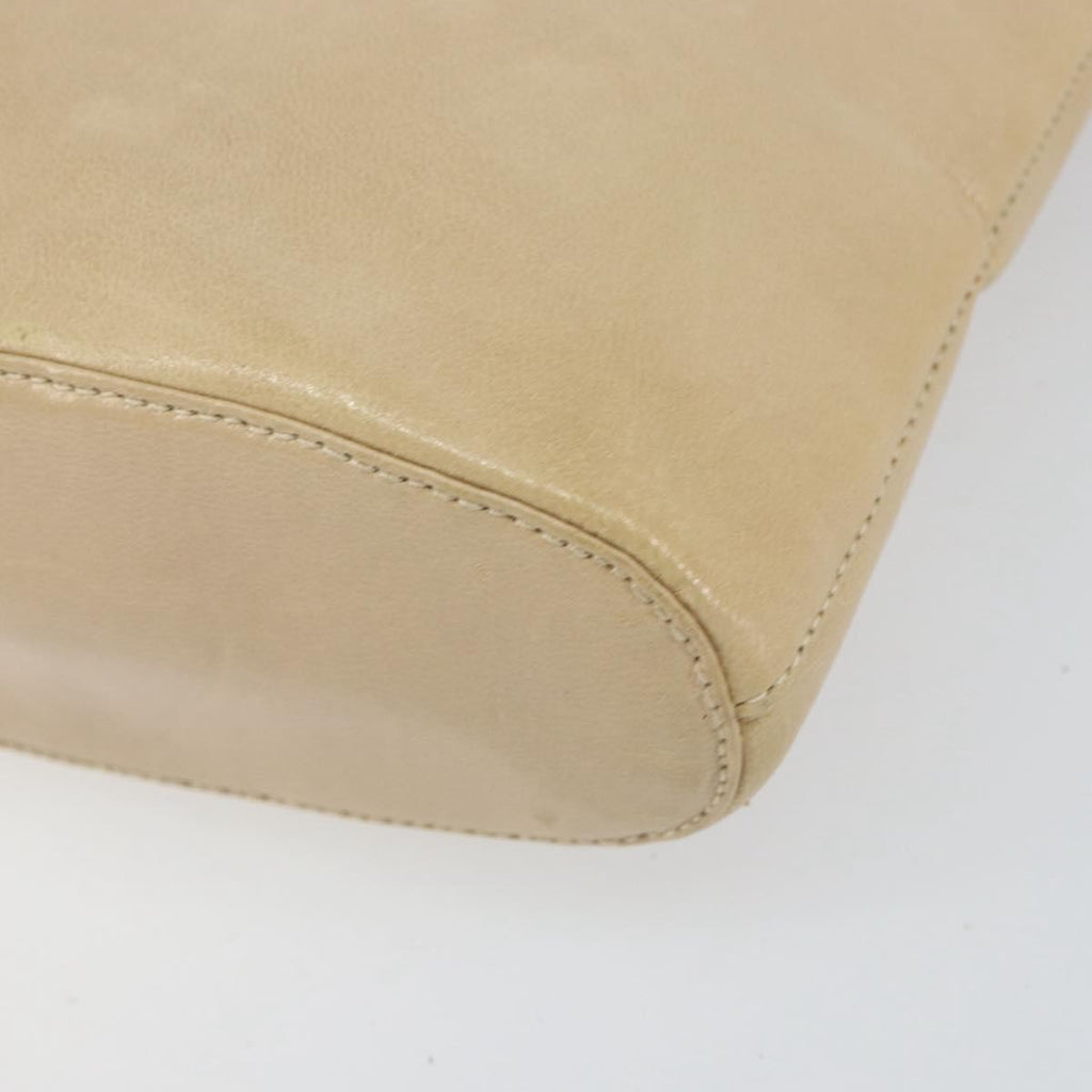 Prada Vintage Shoulder Bag Leather Beige Leather Shoulder Bag Bag (Pre-Owned)