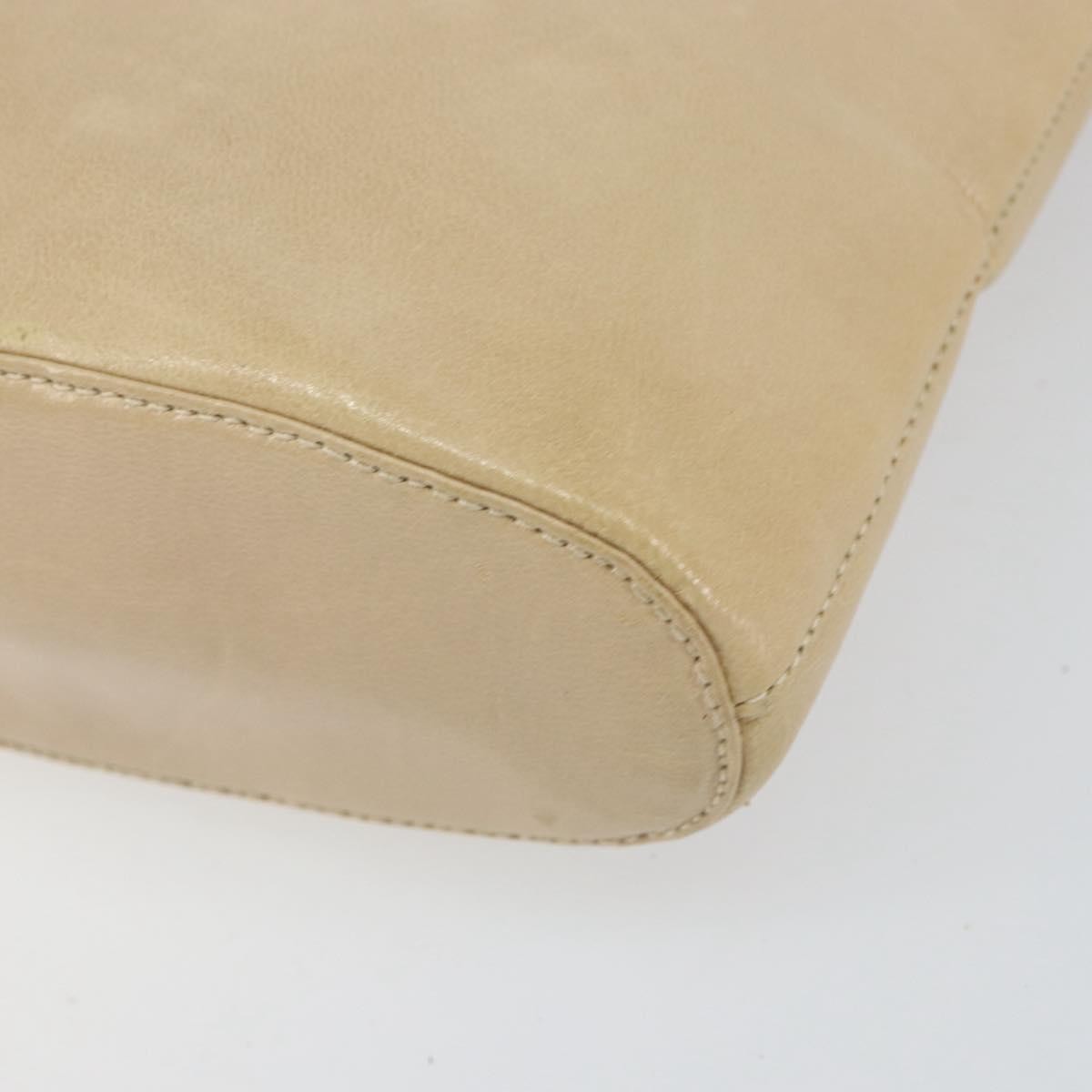 Prada Vintage Shoulder Bag Leather Beige Leather Shoulder Bag Bag (Pre-Owned)