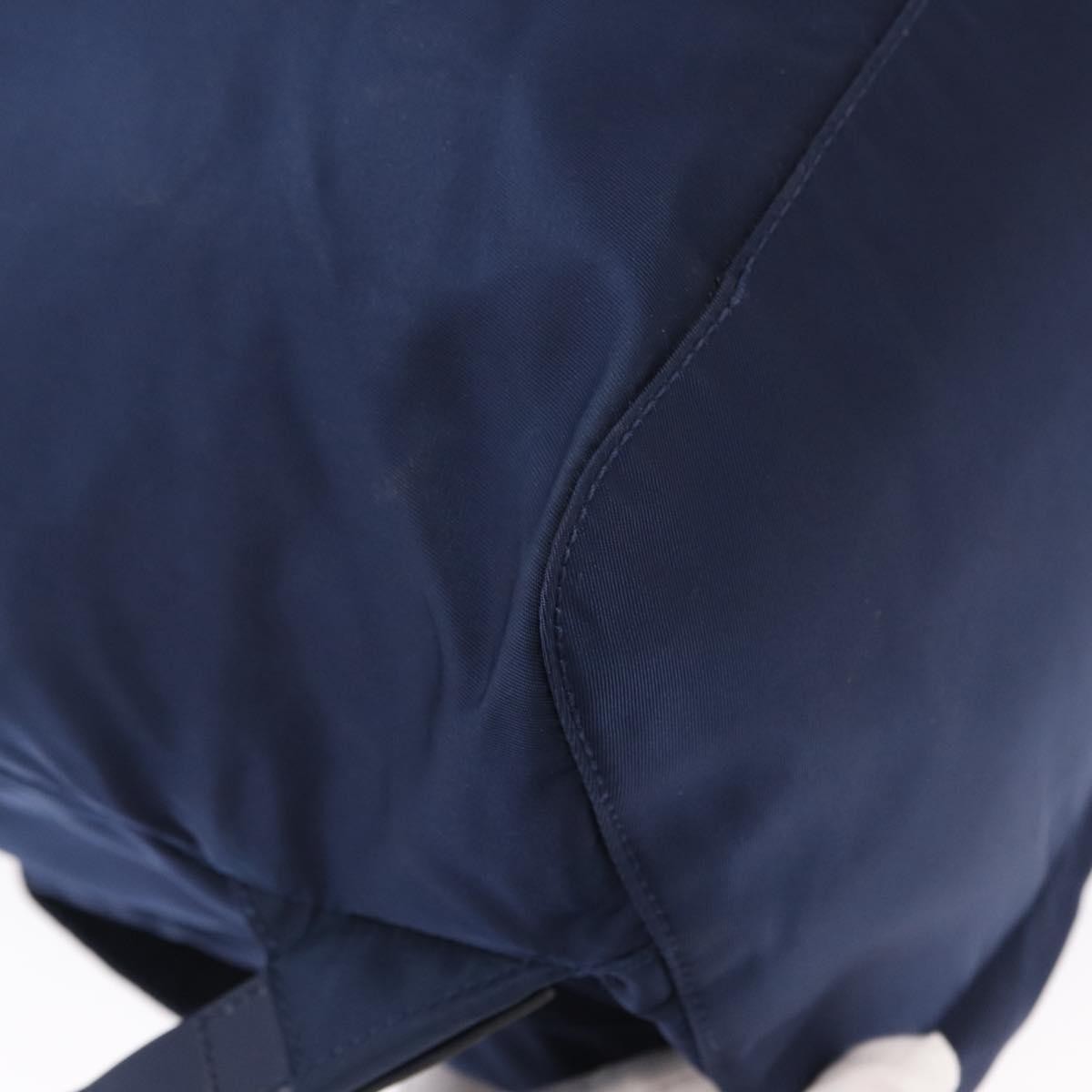 Prada Vela Double Front Pocket Backpack Tessuto With Saffiano Leather Blue Nylon Backpack Bag (Pre-Owned)