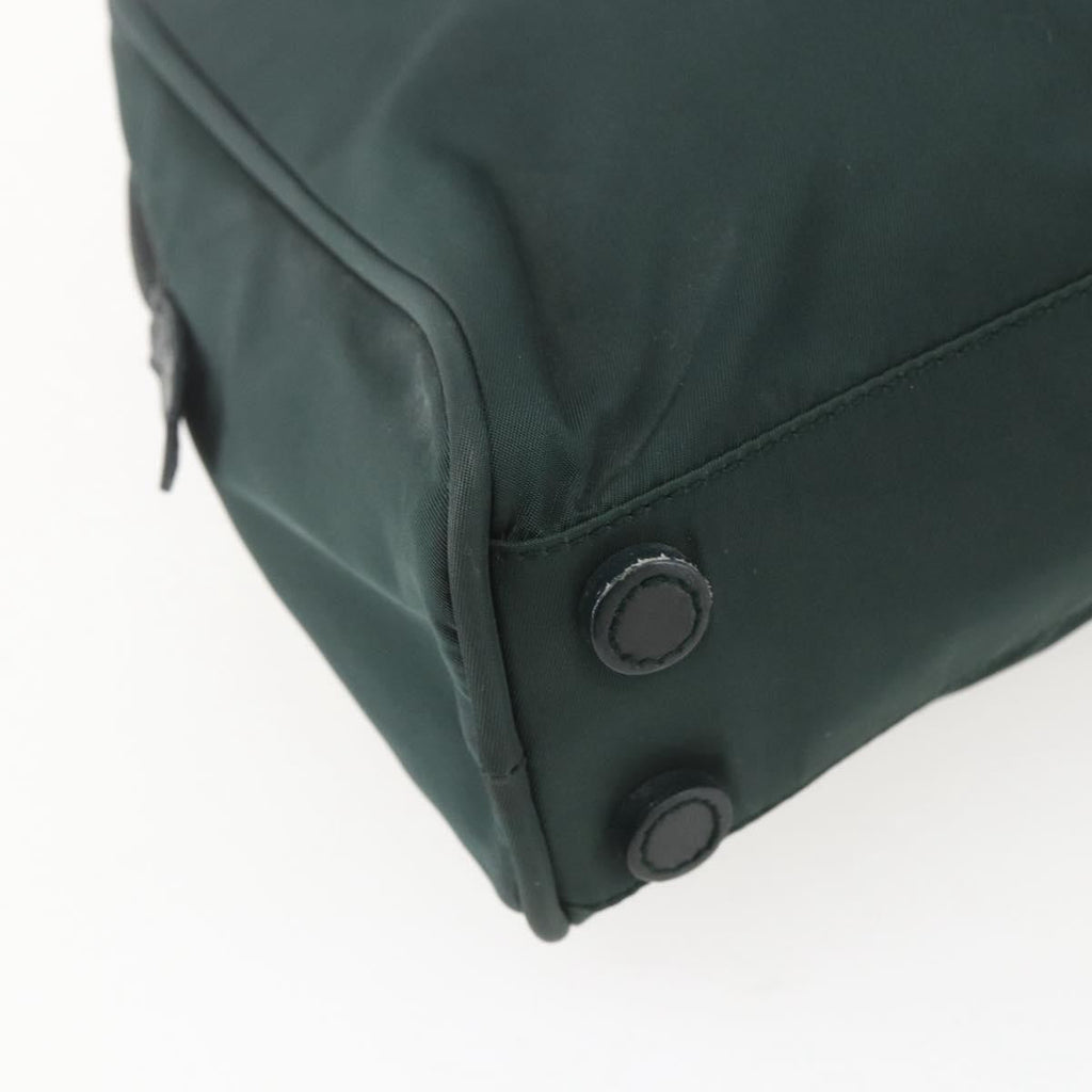 Prada Bowling Shoulder Bag Tessuto Green Nylon Handbag (Pre-Owned)