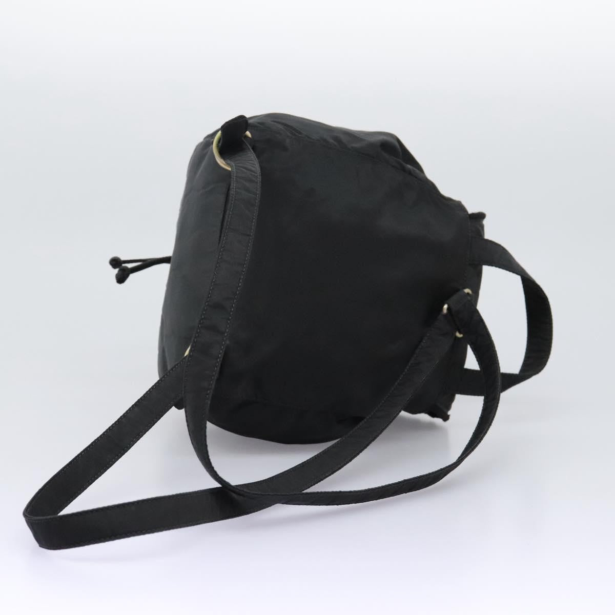 Prada Flap Drawstring Backpack Tessuto Black Nylon Backpack Bag (Pre-Owned)