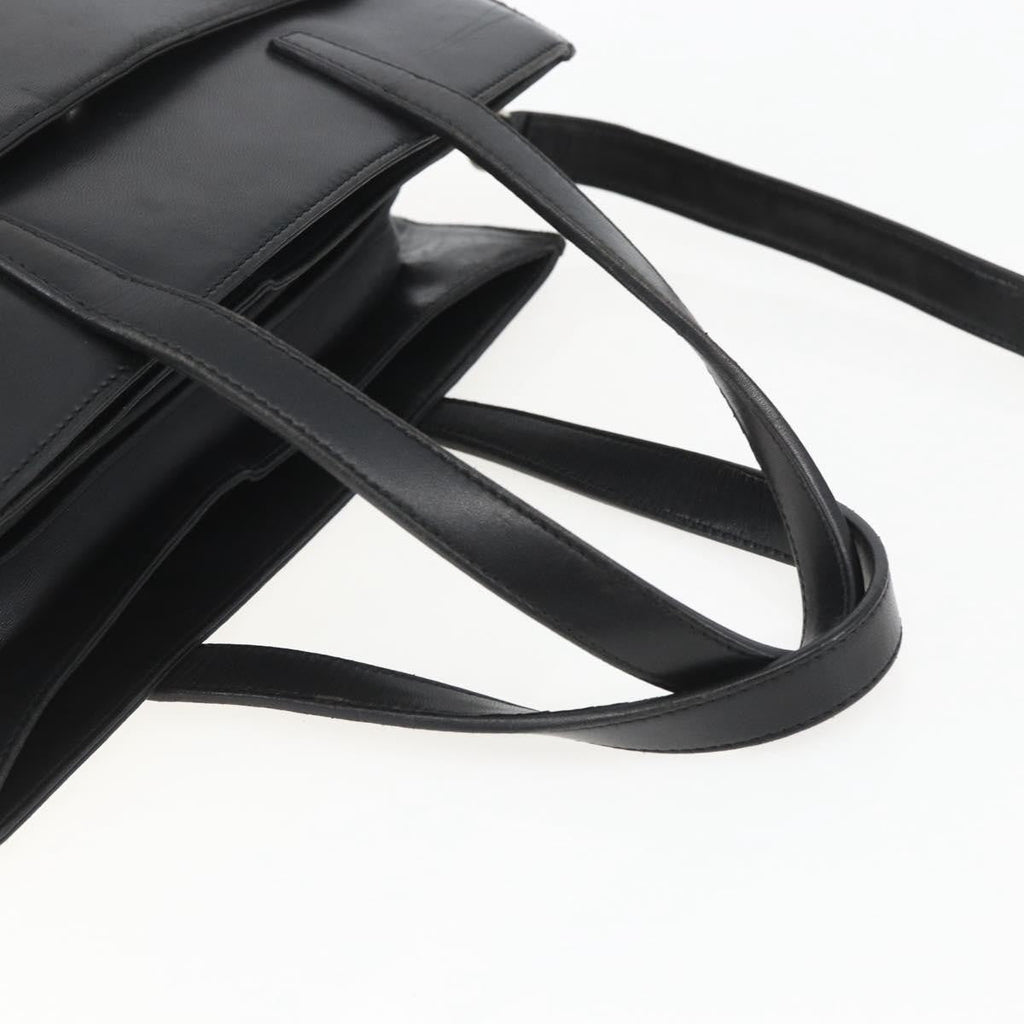 Loewe Vintage Anagram Tote Leather Black Leather Tote Bag Bag (Pre-Owned)