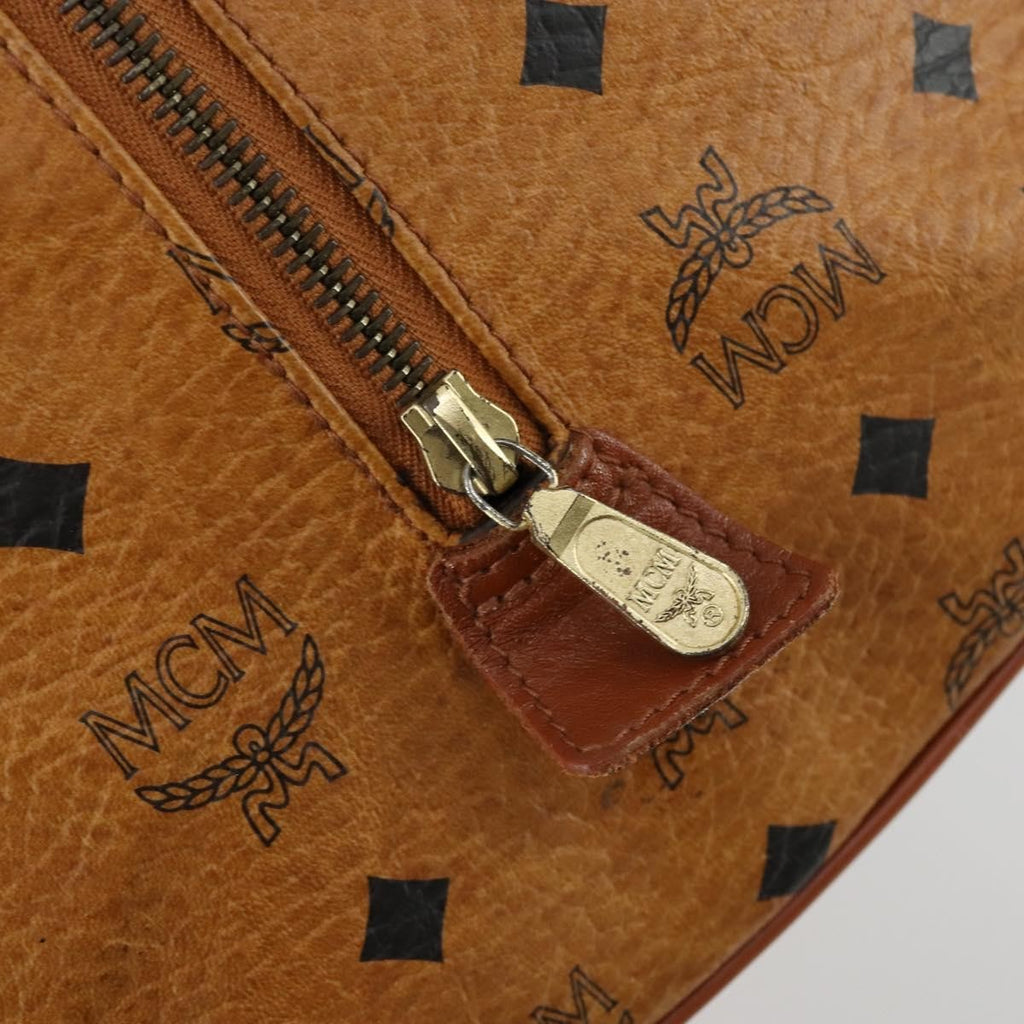 MCM Visetos Logogramme Handbag Canvas And Leather Brown Canvas Travel Bag Bag (Pre-Owned)