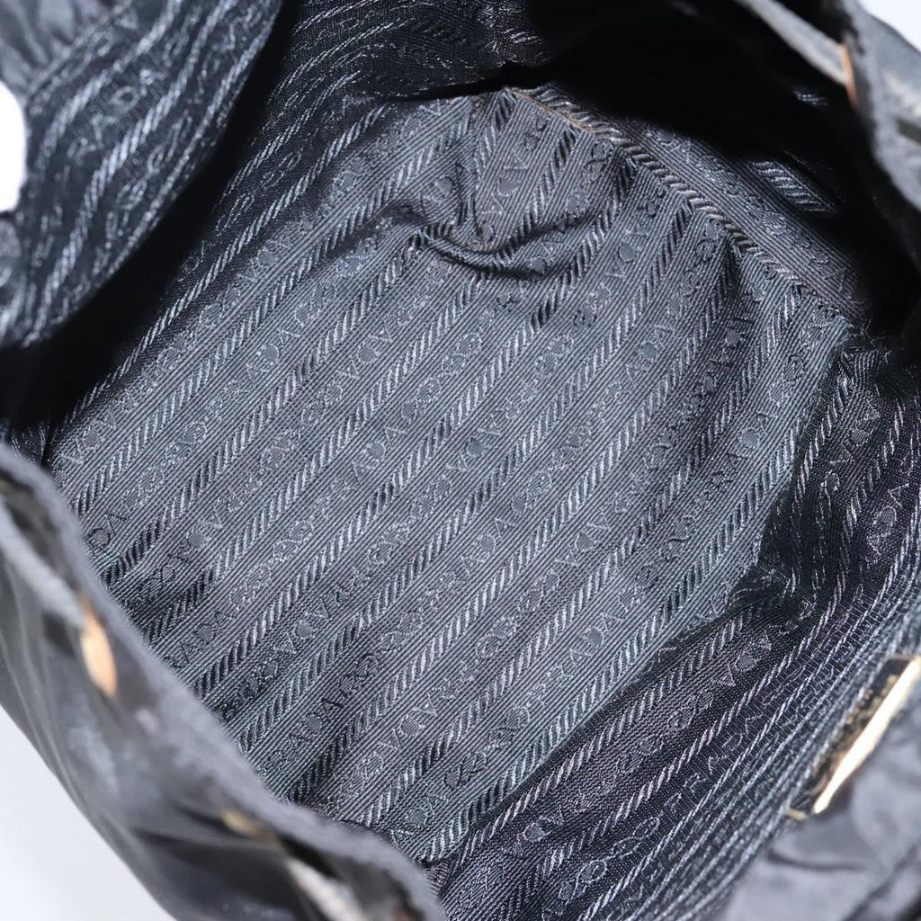 Prada Flap Drawstring Backpack Tessuto Black Nylon Backpack Bag (Pre-Owned)