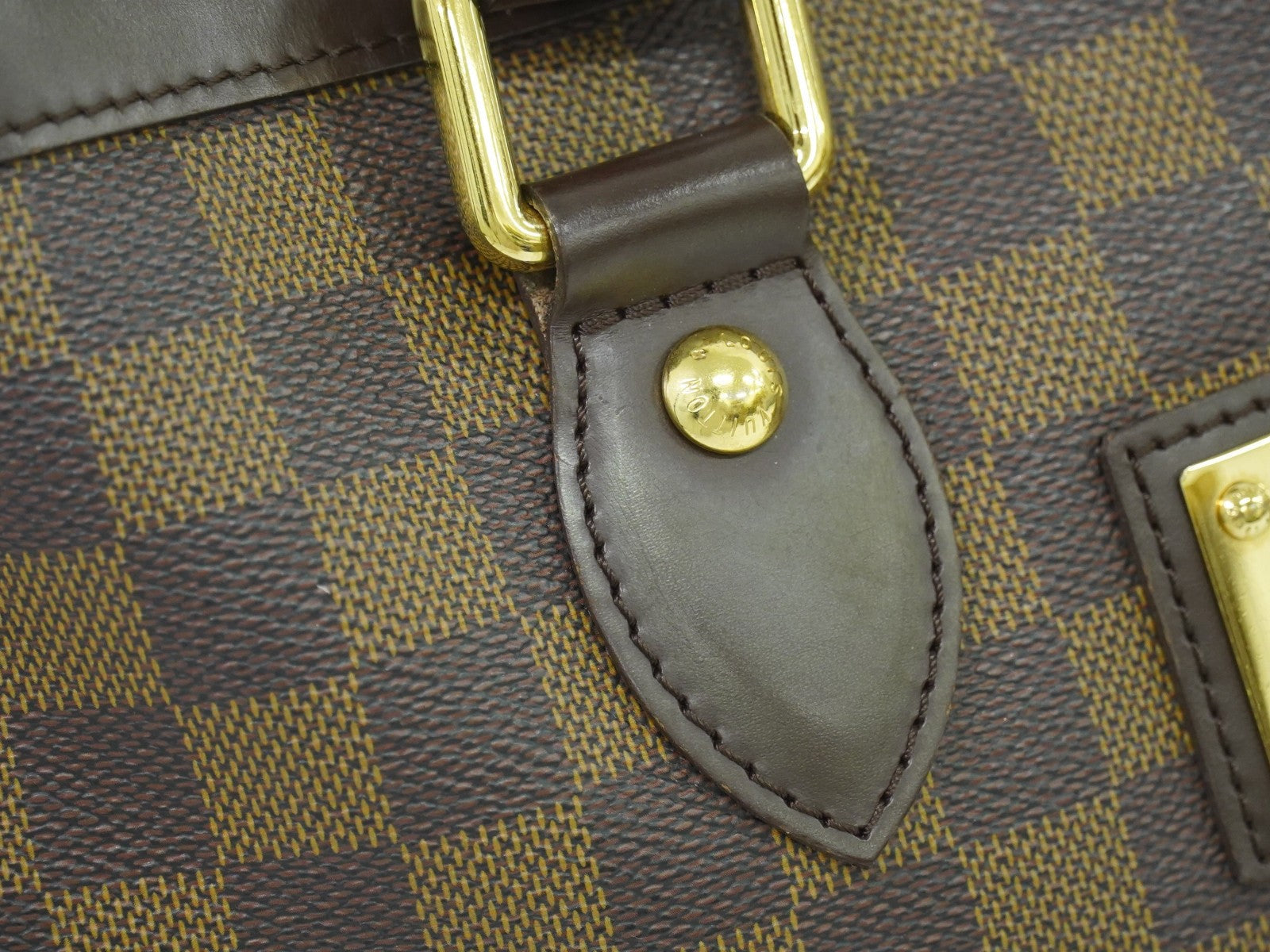 Louis Vuitton Hampstead Handbag Damier Brown Canvas Handbag (Pre-Owned)
