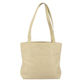 Chanel Vintage Cc Logo Tote Leather Beige Leather Tote Bag Bag (Pre-Owned)
