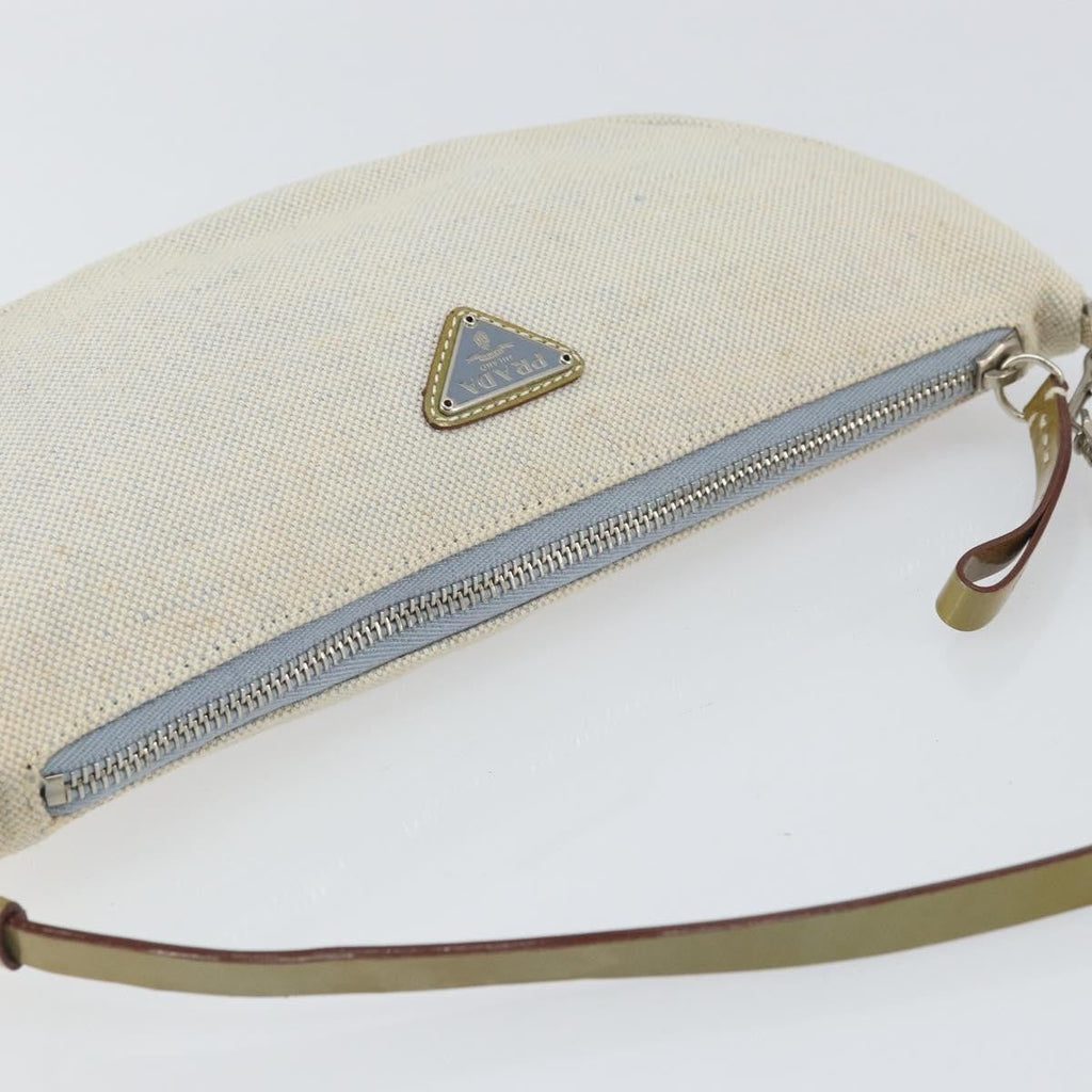 Prada Vintage Pouch Canvas Gray Canvas Clutche & Pouche Bag (Pre-Owned)