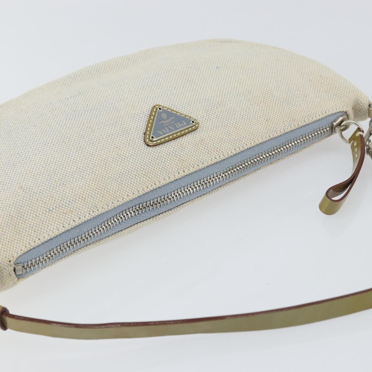 Prada Vintage Pouch Canvas Gray Canvas Clutche & Pouche Bag (Pre-Owned)