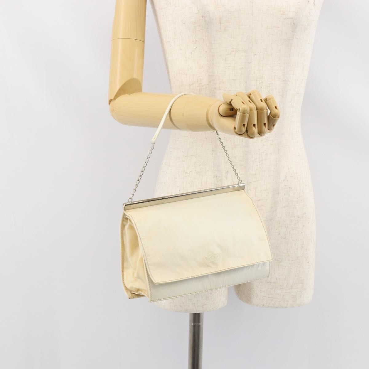 Prada Vintage Shoulder Bag Leather White Leather Shoulder Bag Bag (Pre-Owned)