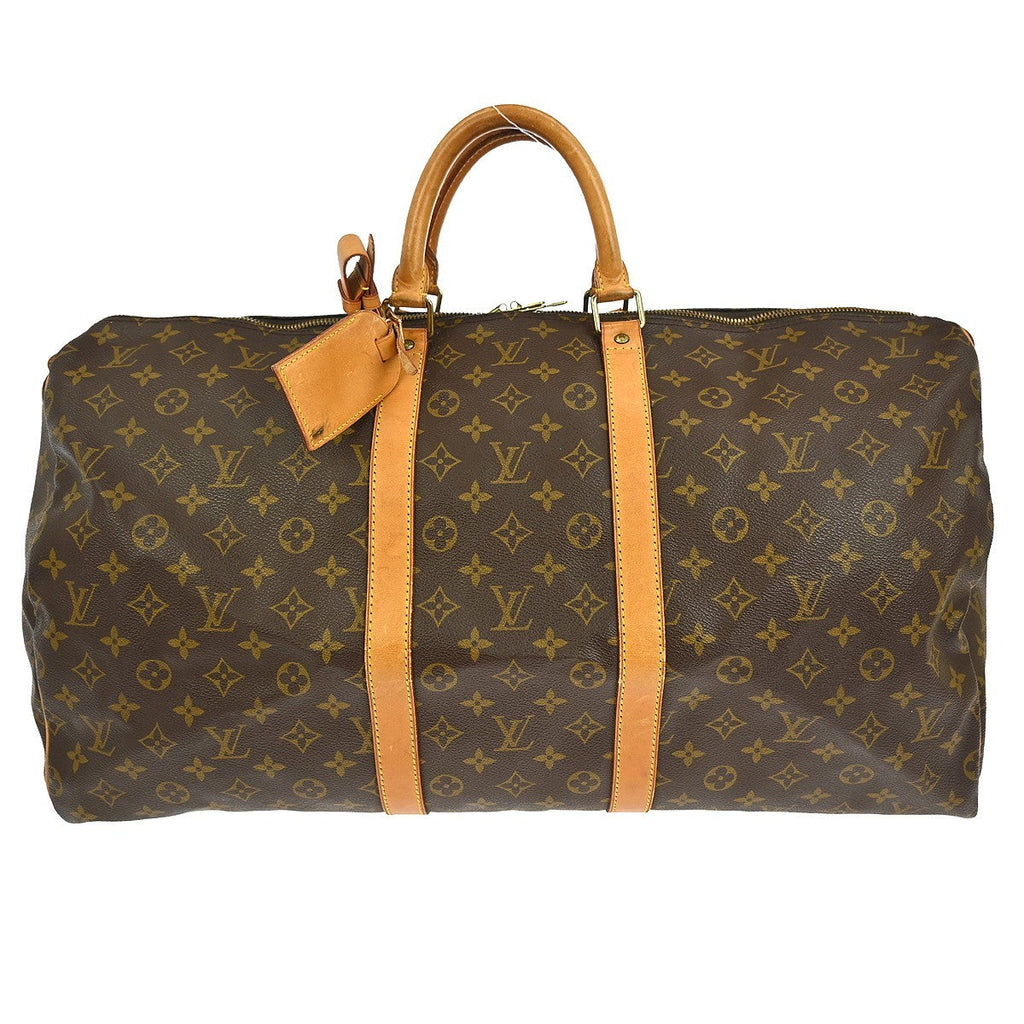 Louis Vuitton Keepall Bag Monogram Canvas Brown Canvas Travel Bag Bag (Pre-Owned)