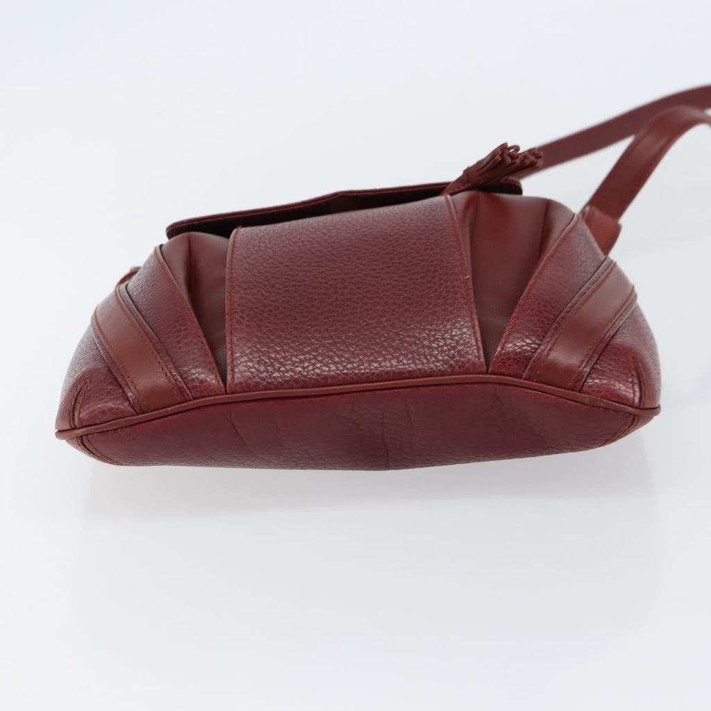 Cartier Must De Cartier Shoulder Bag Leather Burgundy Leather Shoulder Bag Bag (Pre-Owned)