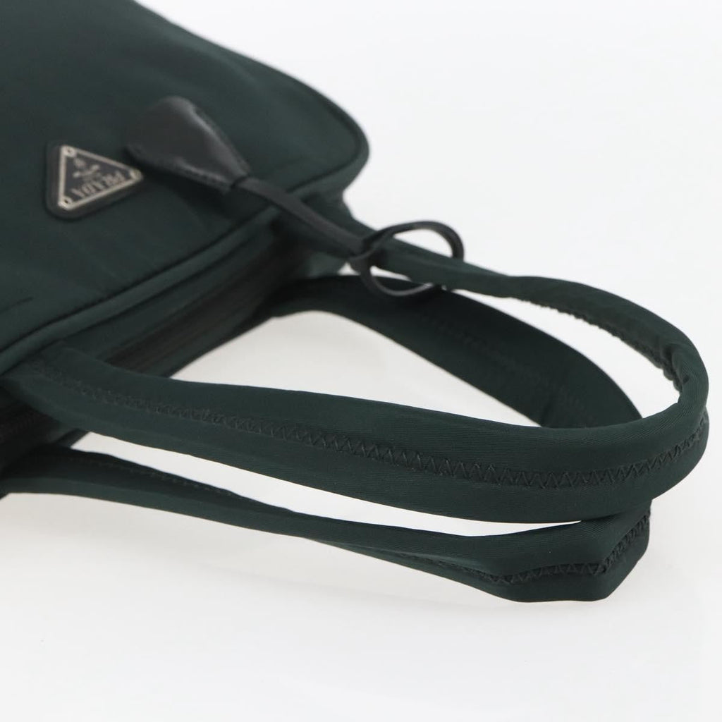 Prada Bowling Shoulder Bag Tessuto Green Nylon Handbag (Pre-Owned)