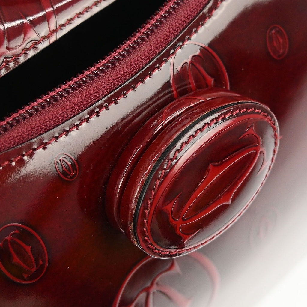 Cartier Happy Birthday Backpack Patent Leather Burgundy Patent_Leather Backpack Bag (Pre-Owned)