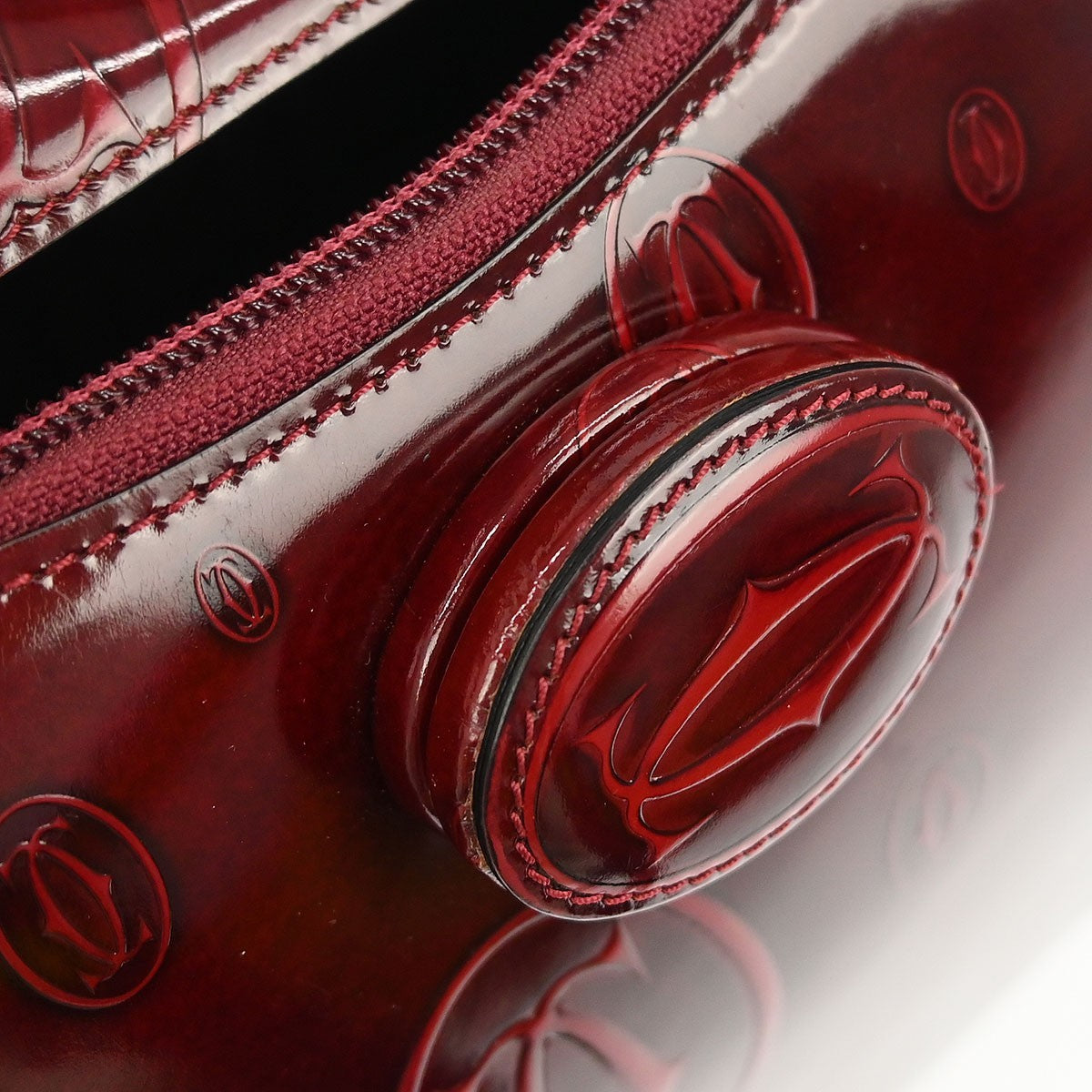 Cartier Happy Birthday Backpack Patent Leather Burgundy Patent_Leather Backpack Bag (Pre-Owned)