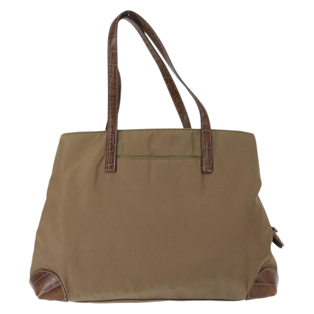 Prada Vintage Tote Tessuto Beige Nylon Tote Bag Bag (Pre-Owned)
