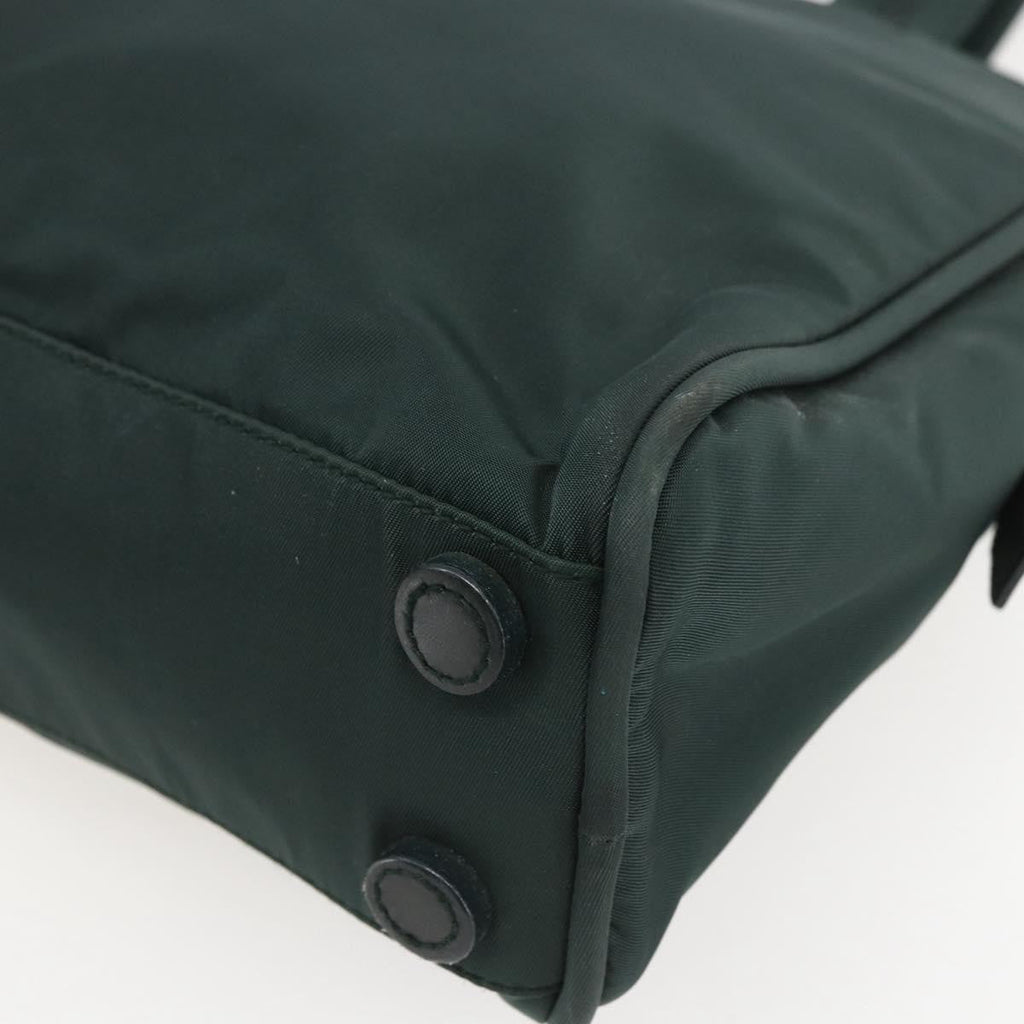 Prada Bowling Shoulder Bag Tessuto Green Nylon Handbag (Pre-Owned)