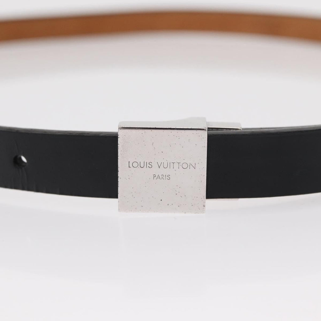 Louis Vuitton Carre Belt Leather Black Leather Belts Accessory (Pre-Owned)