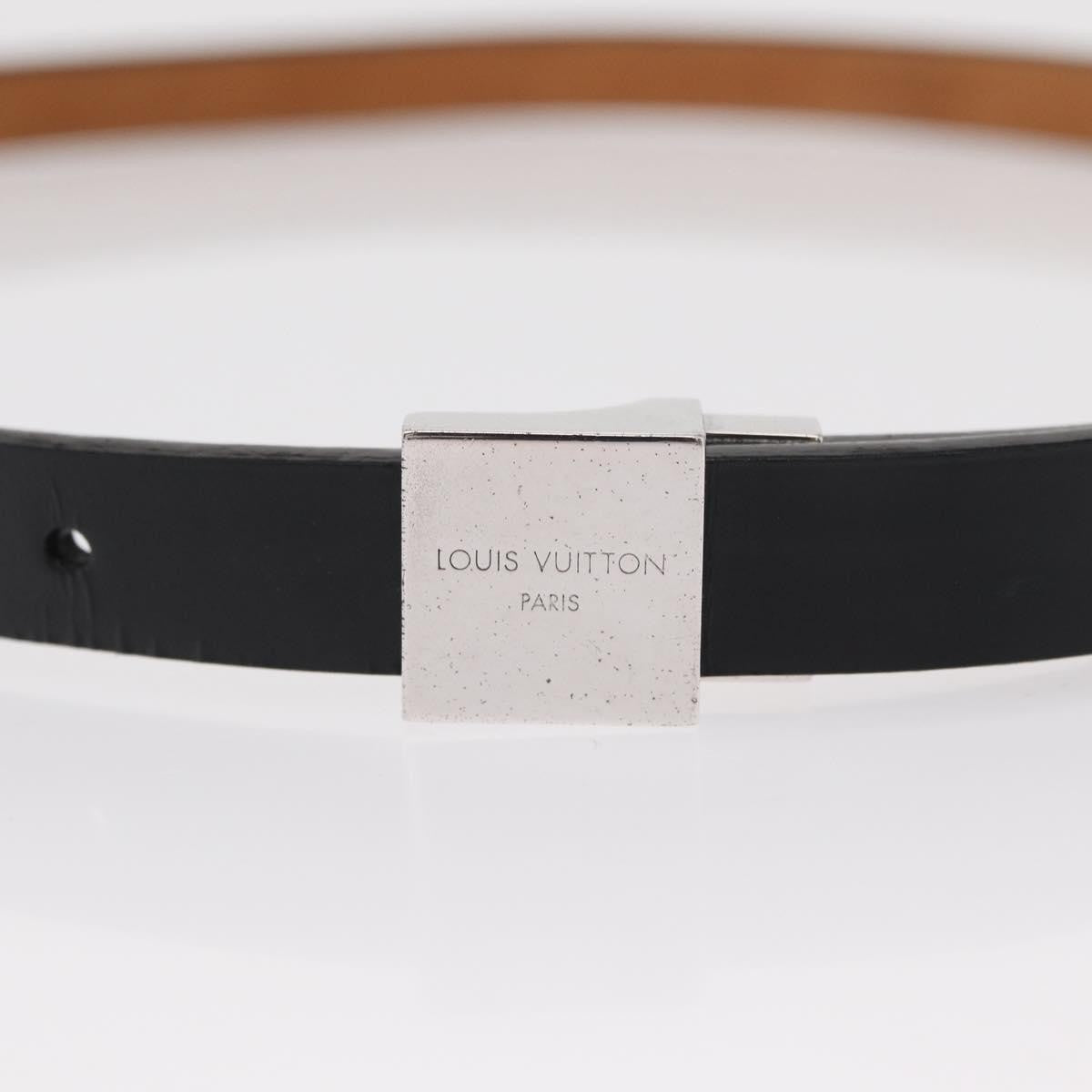 Louis Vuitton Carre Belt Leather Black Leather Belts Accessory (Pre-Owned)