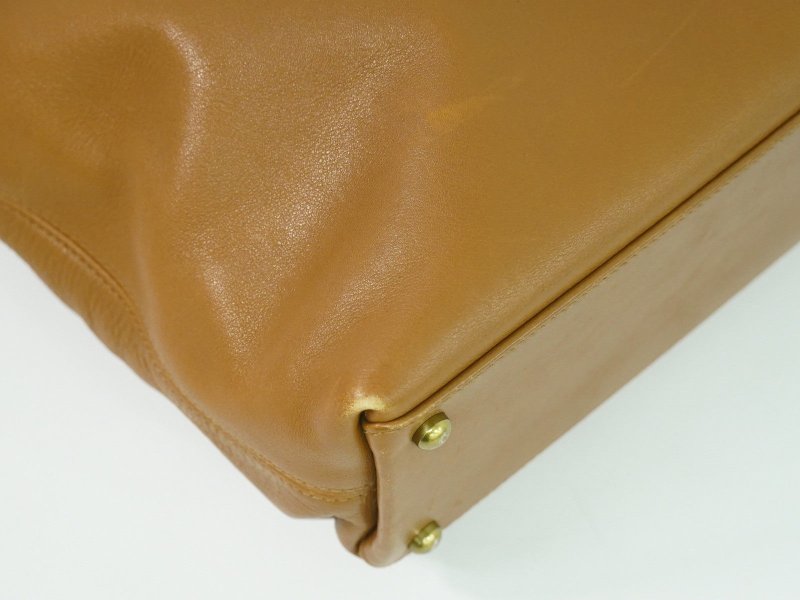 Chanel Vintage Cc Tote Leather Brown Leather Tote Bag Bag (Pre-Owned)