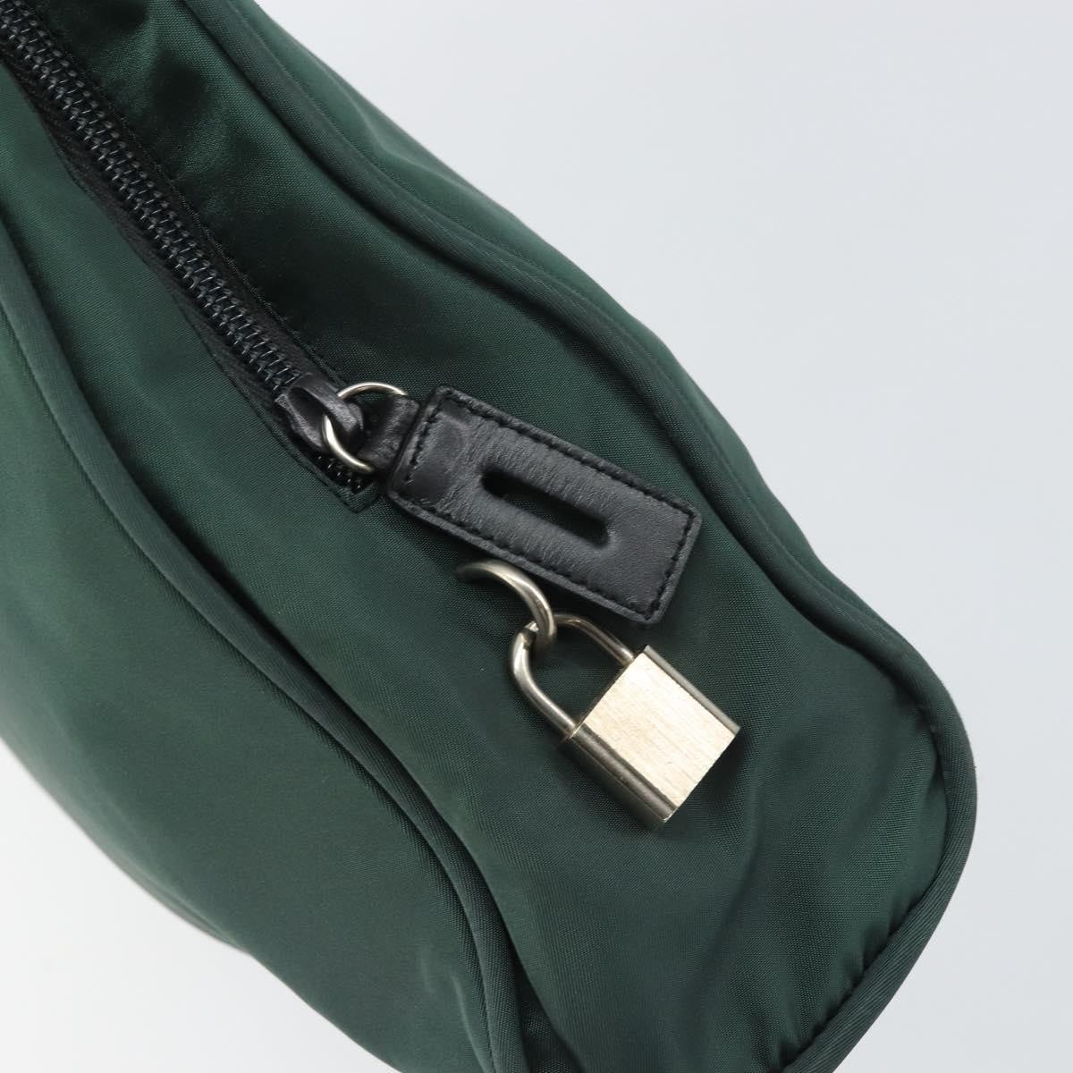 Prada Vintage Handbag Tessuto Khaki Nylon Handbag (Pre-Owned)