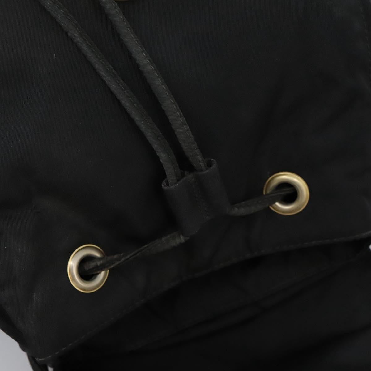 Prada Flap Drawstring Backpack Tessuto Black Nylon Backpack Bag (Pre-Owned)