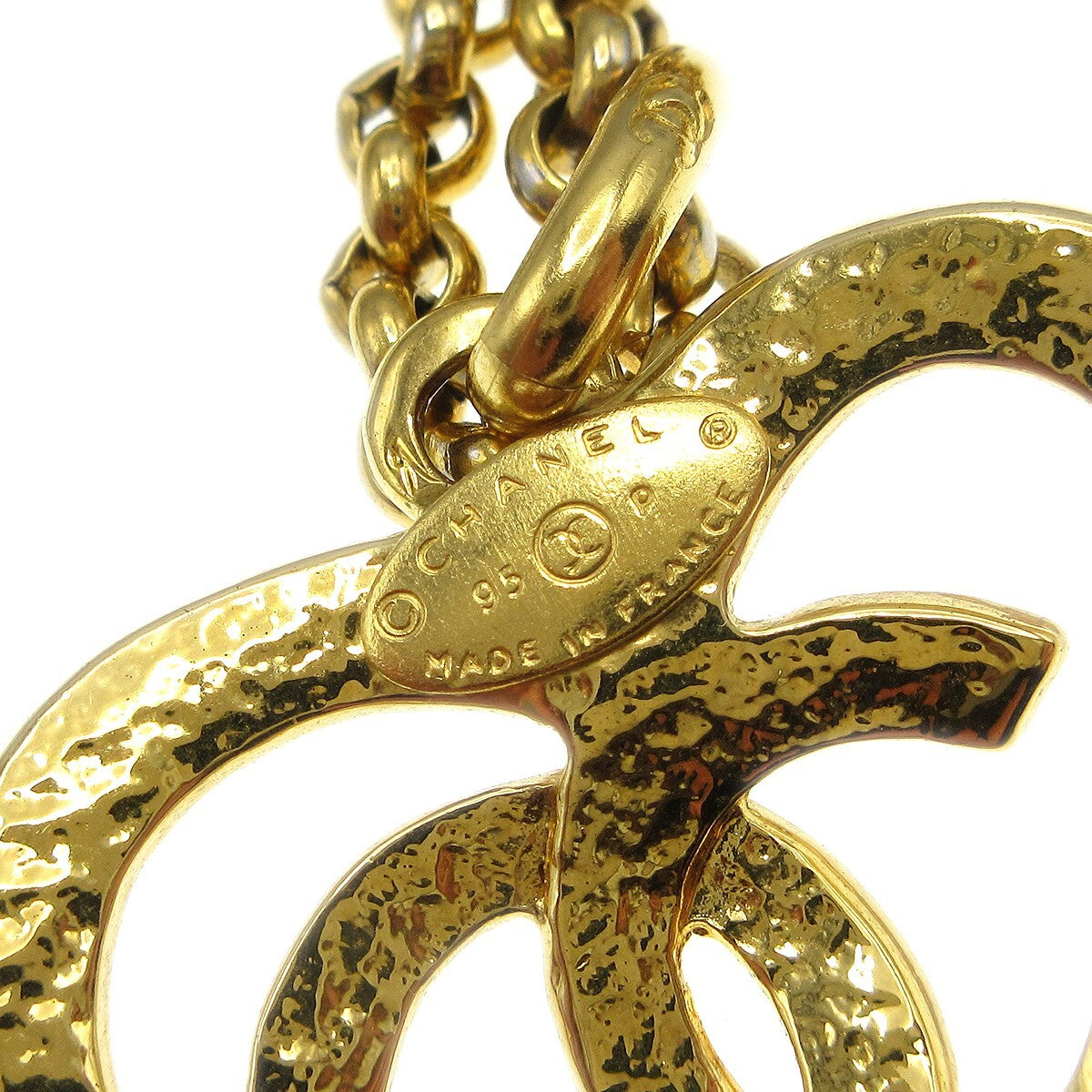 Chanel Cc Heart Pendant Metal Gold Gold_Plated Necklace Jewelry (Pre-Owned)