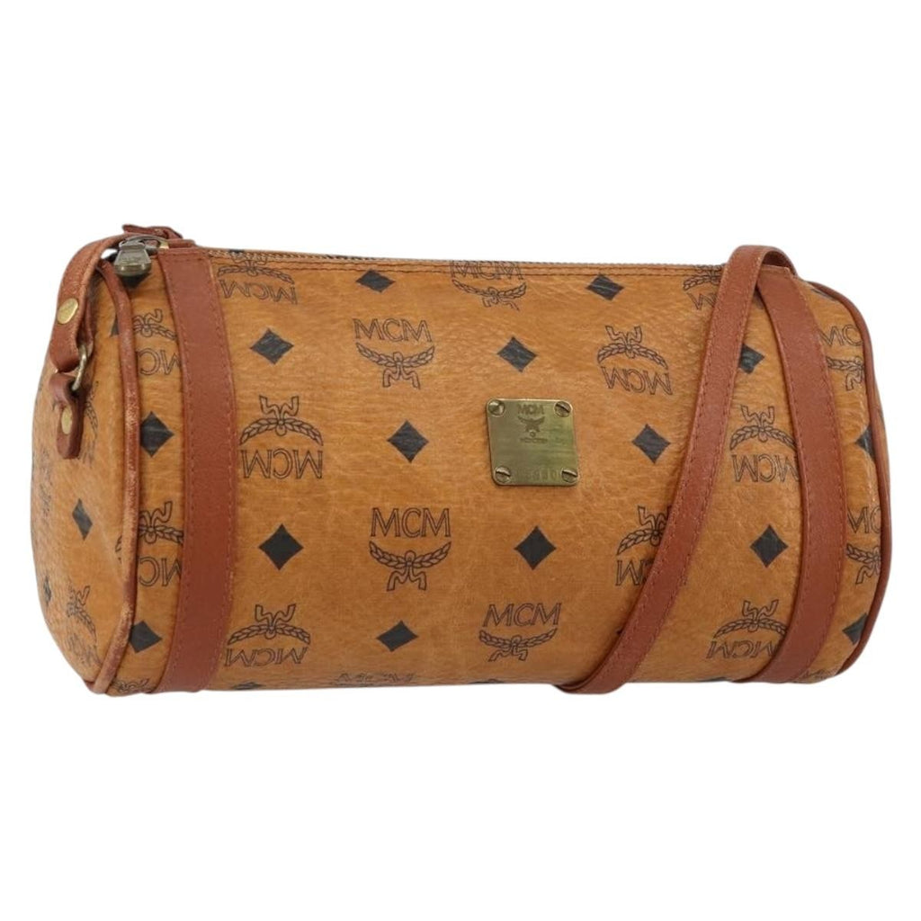 MCM Visetos Shoulder Bag Canvas And Leather Brown Canvas Shoulder Bag Bag (Pre-Owned)
