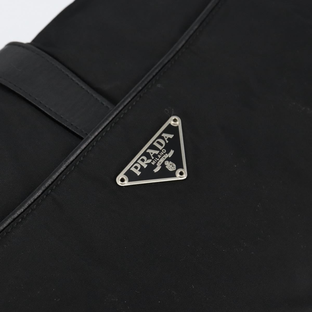 Prada Vintage Shoulder Bag Leather Black Leather Shoulder Bag Bag (Pre-Owned)