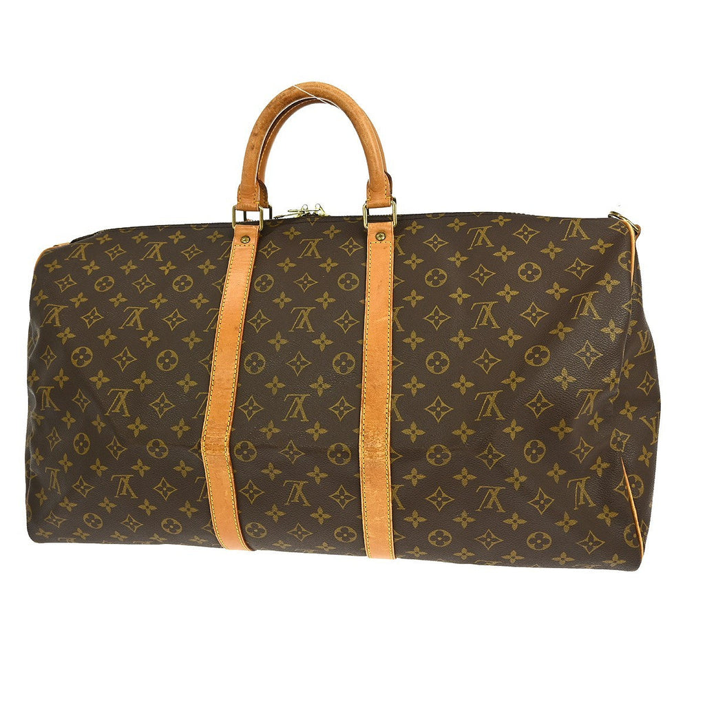 Louis Vuitton Keepall Bandouliere Bag Monogram Canvas Brown Canvas Travel Bag Bag (Pre-Owned)