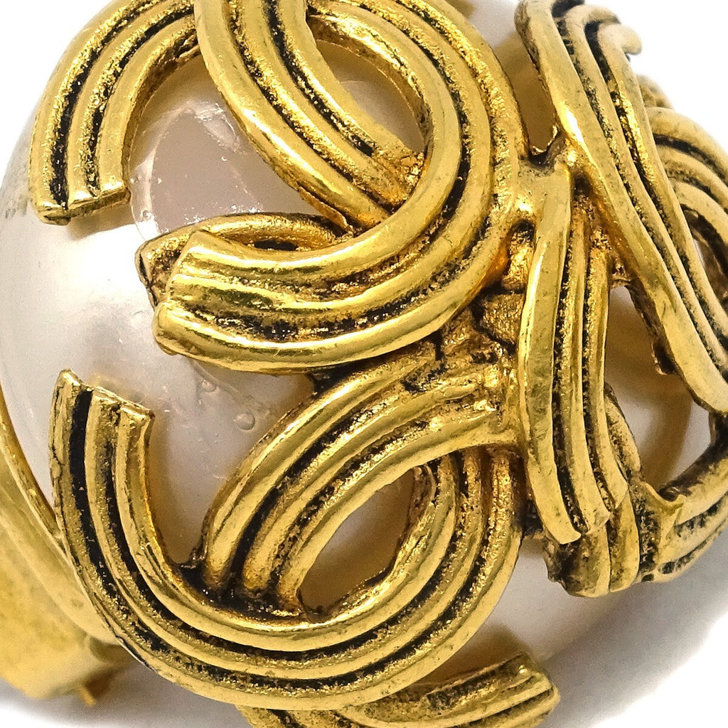 Chanel Vintage Triple Cc Earrings Metal Gold Gold_Plated Earrings Jewelry (Pre-Owned)