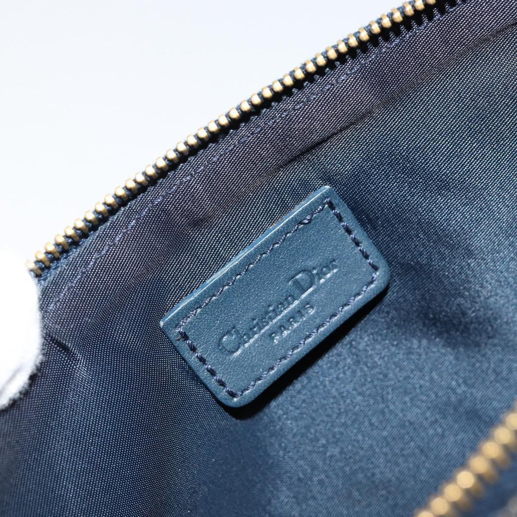 Christian Dior Vintage Saddle Bag Diorissimo Canvas Navy Canvas Clutche & Pouche Bag (Pre-Owned)
