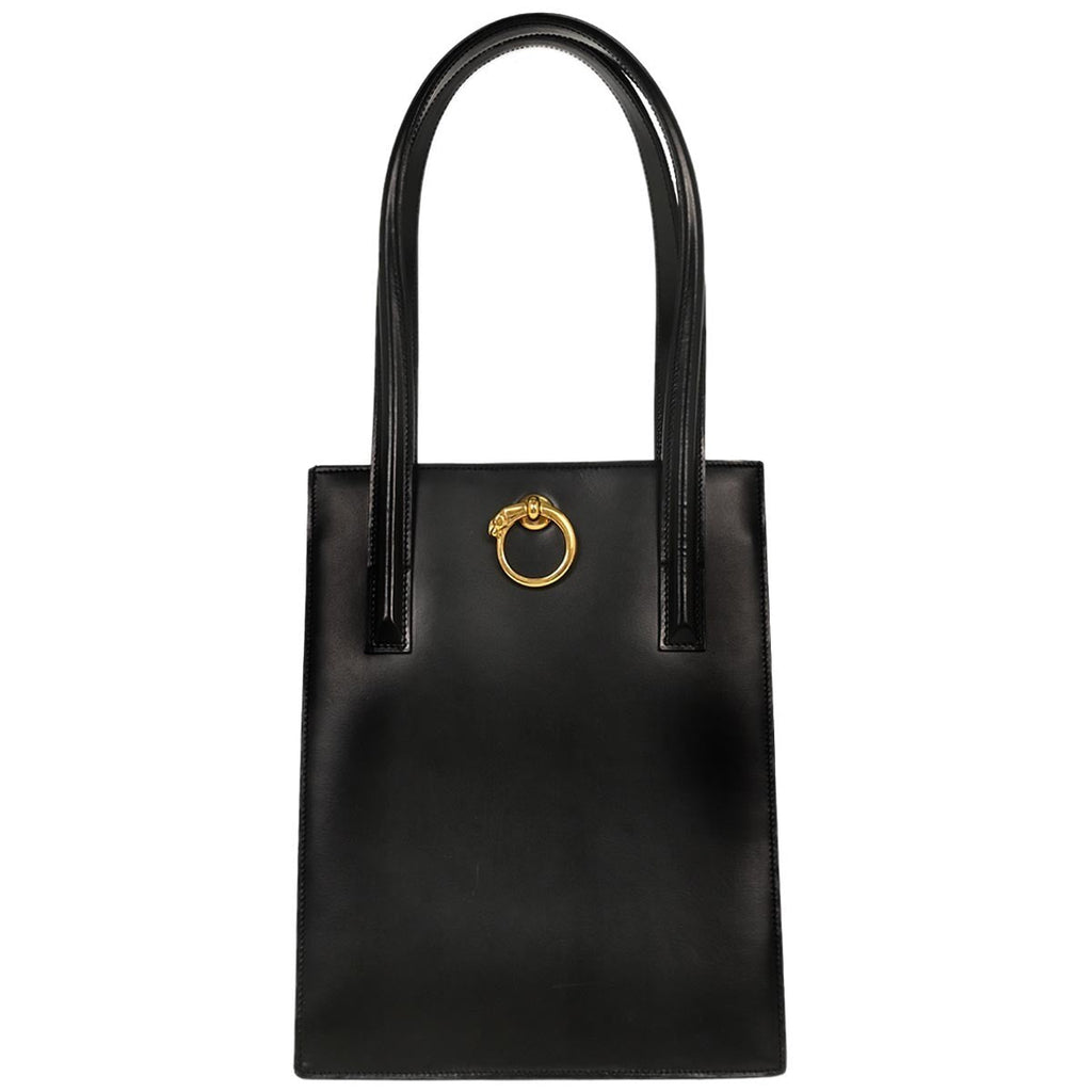 Cartier Panthère Handbag Leather Black Leather Handbag (Pre-Owned)