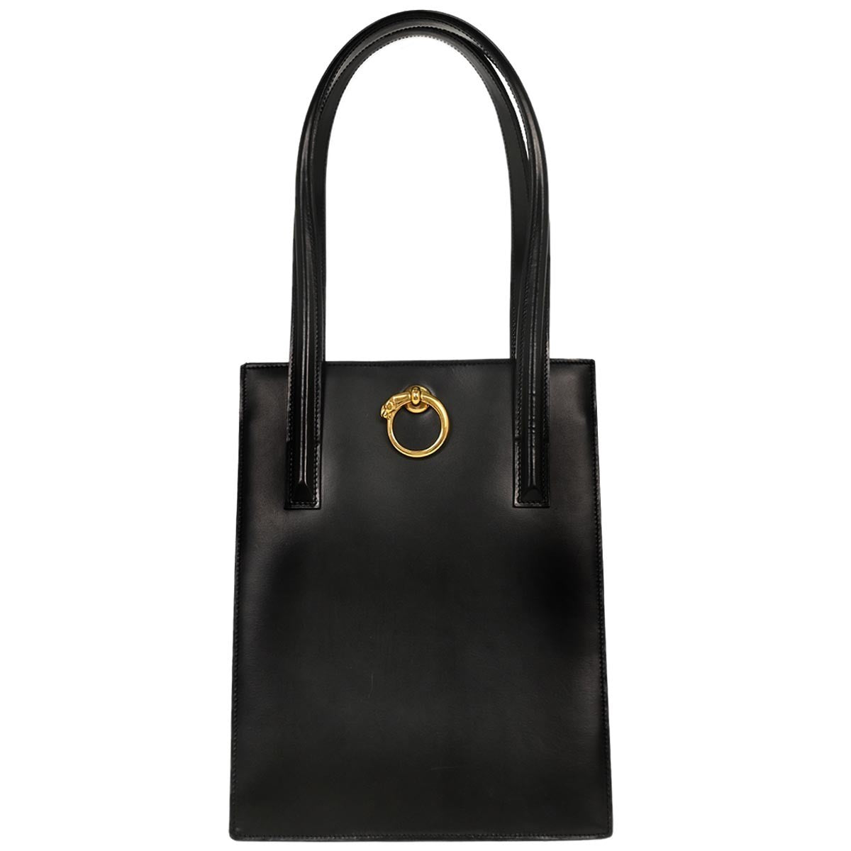 Cartier Panthère Handbag Leather Black Leather Handbag (Pre-Owned)
