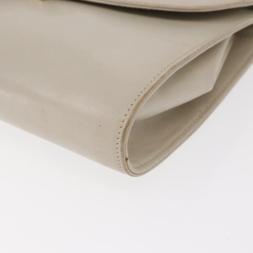 Celine Vintage Shoulder Bag Leather Ecru Leather Shoulder Bag Bag (Pre-Owned)
