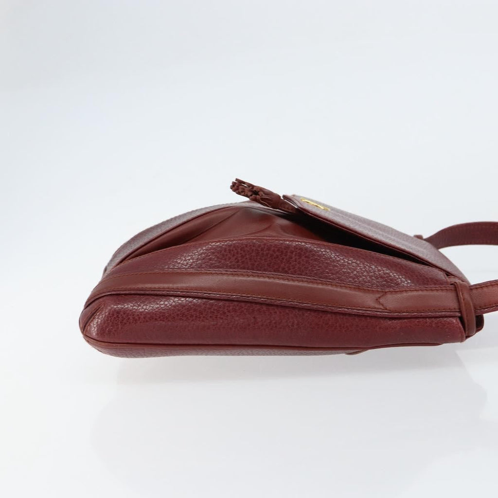 Cartier Must De Cartier Shoulder Bag Leather Burgundy Leather Shoulder Bag Bag (Pre-Owned)