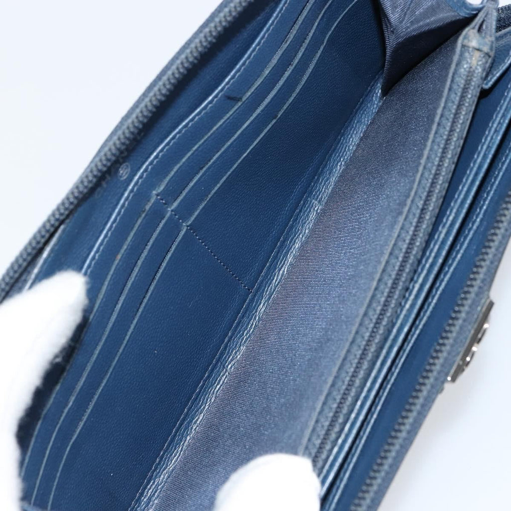 Chanel Boy Yen Wallet Quilted Lambskin Navy Leather Wallets Accessory (Pre-Owned)