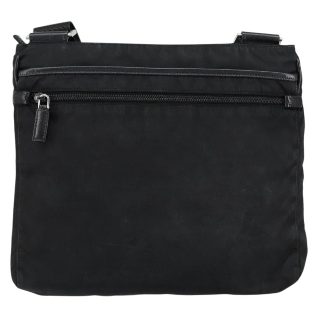 Prada Flat Messenger Bag Tessuto Black Nylon Shoulder Bag Bag (Pre-Owned)