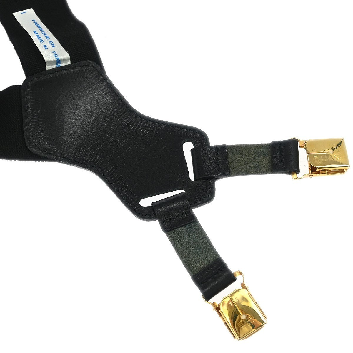Chanel Logo Suspenders Canvas Black Canvas Belts Accessory (Pre-Owned)