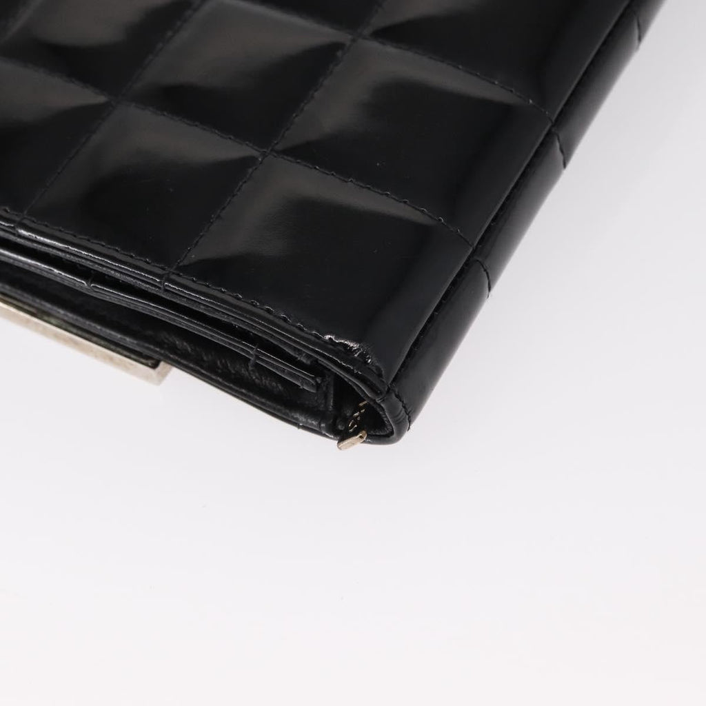 Chanel Chocolate Bar Chain Clutch Quilted Patent Black Patent_Leather Clutche & Pouche Bag (Pre-Owned)
