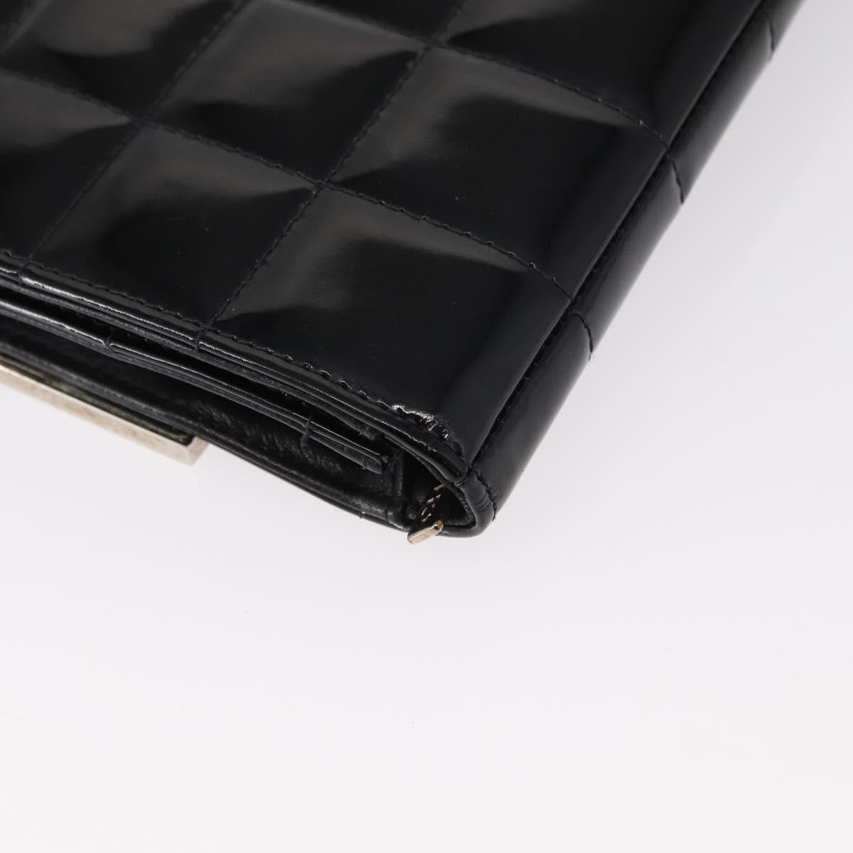 Chanel Chocolate Bar Chain Clutch Quilted Patent Black Patent_Leather Clutche & Pouche Bag (Pre-Owned)