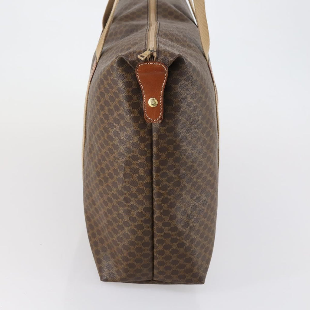 Celine Vintage Macadam Tote Bag Canvas Brown Pvc Tote Bag Bag (Pre-Owned)