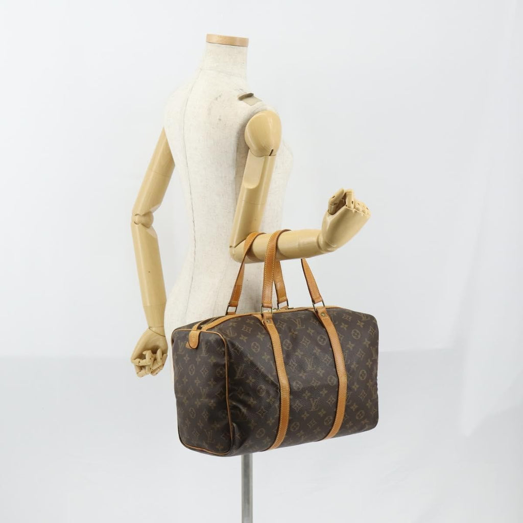 Louis Vuitton Sac Souple Handbag Monogram Canvas Brown Canvas Travel Bag Bag (Pre-Owned)