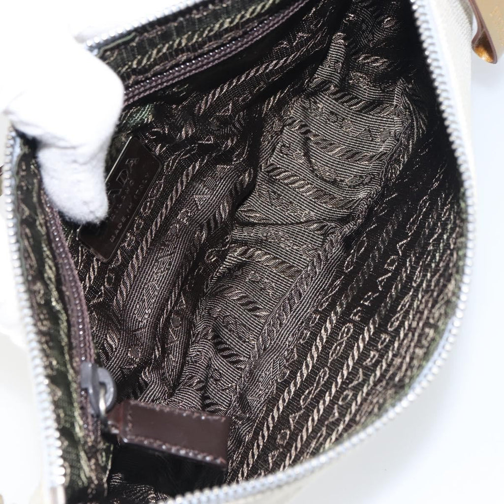 Prada Vintage Pouch Canvas Gray Canvas Clutche & Pouche Bag (Pre-Owned)