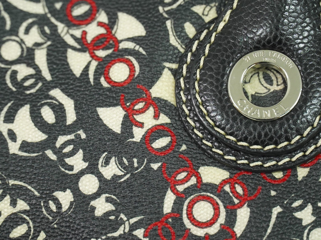 Chanel Optic Coco Tote Printed Coated Canvas With Caviar Multicolour Canvas Tote Bag Bag (Pre-Owned)