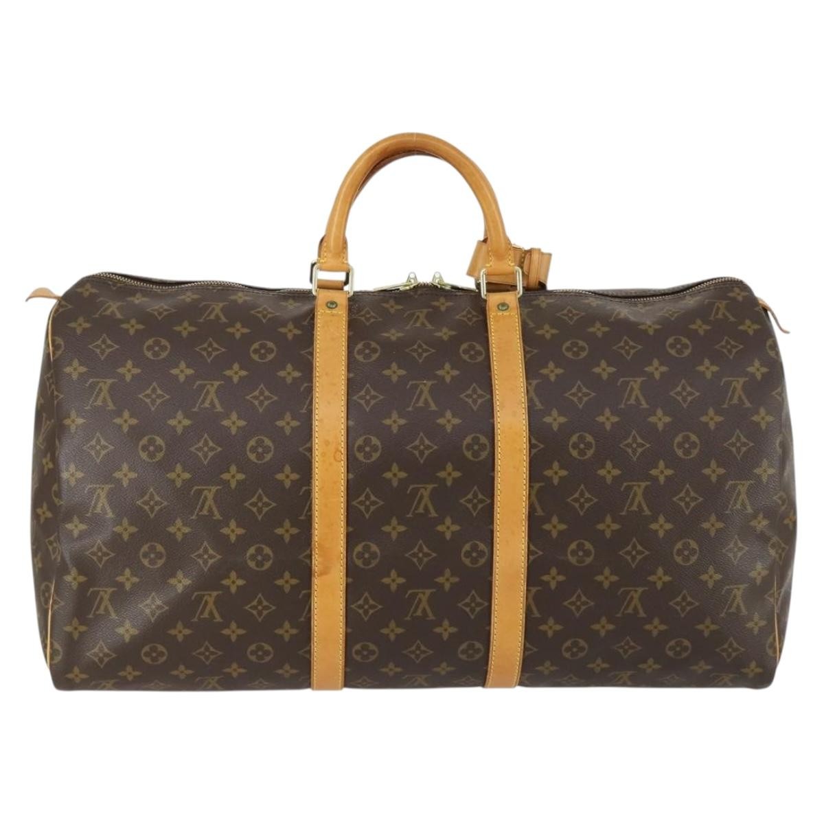 Louis Vuitton Keepall Bag Monogram Canvas Brown Canvas Travel Bag Bag (Pre-Owned)