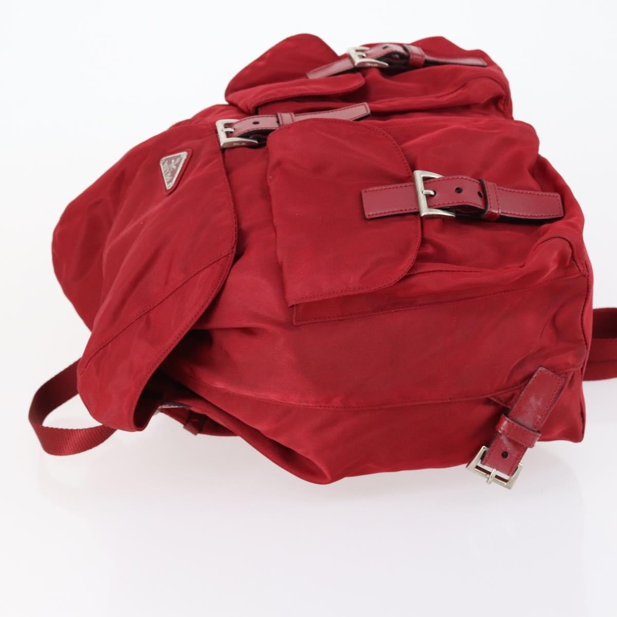 Prada Double Front Pocket Backpack Tessuto Red Nylon Backpack Bag (Pre-Owned)