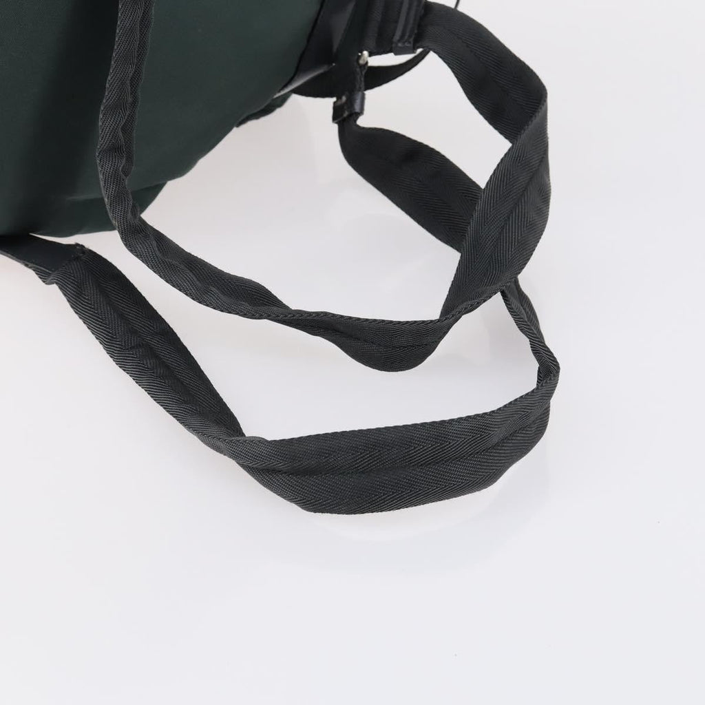 Prada Vela Double Front Pocket Backpack Tessuto With Saffiano Leather Green Nylon Backpack Bag (Pre-Owned)